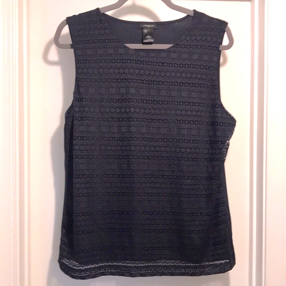ANN TAYLOR Navy Lace Top
